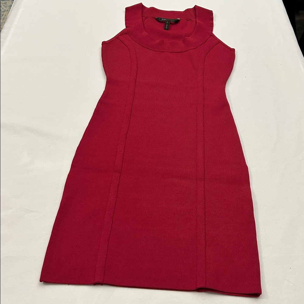 BCBG MaxAzaria Women M Dress Bandage BodyCon Scarlet Red Sleeveless 6264 - Picture 1 of 6